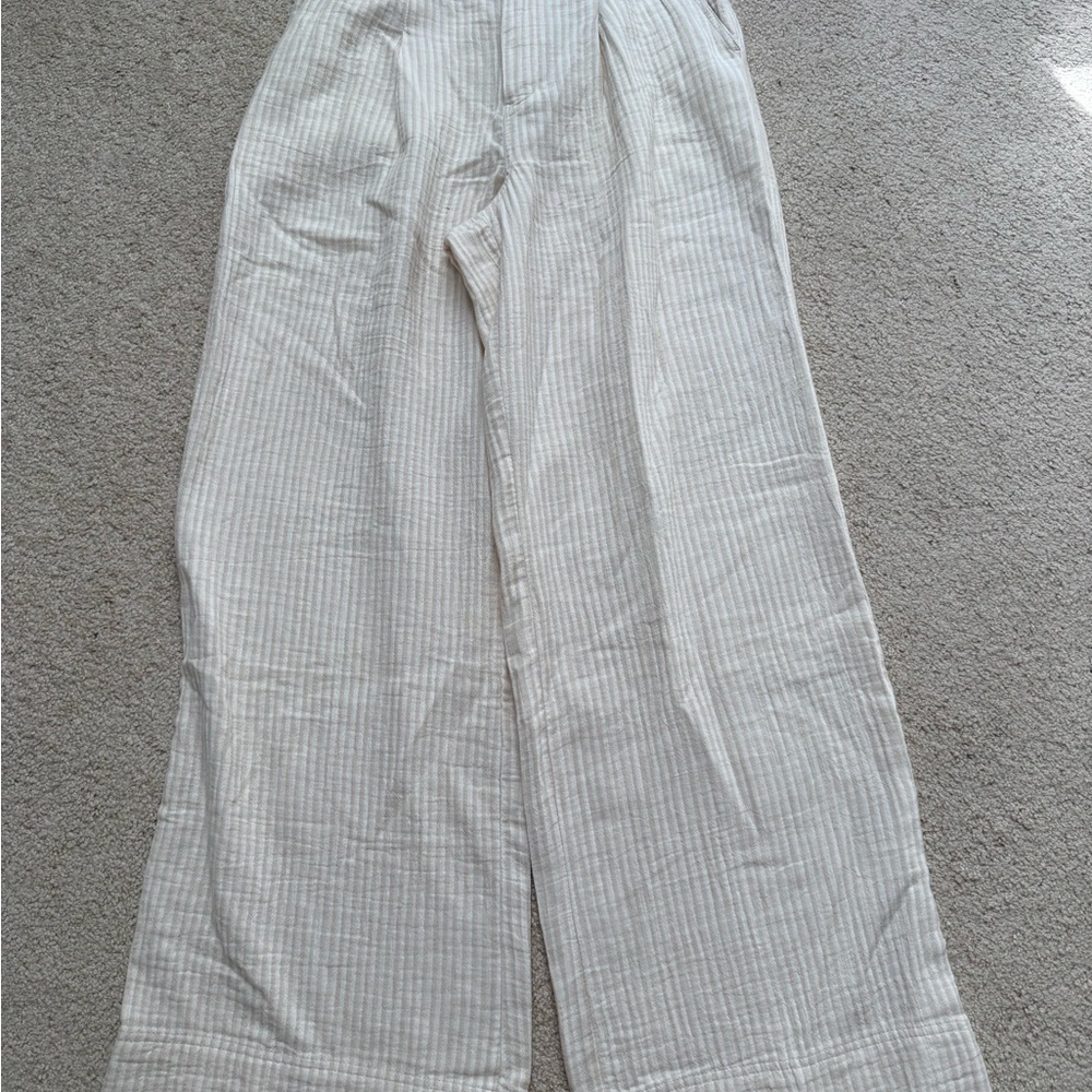 Aerie Cream Wide Leg Pants